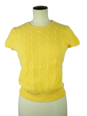 Ralph Lauren Yellow Cashmere Top Size Medium