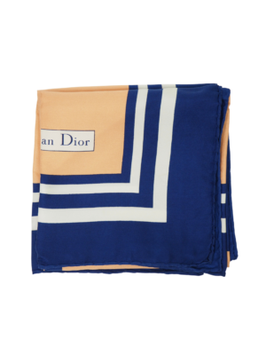 Christian Dior Blue Silk Scarf