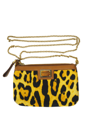 Dolce & Gabbana Leopard Suede Crossbody Bag