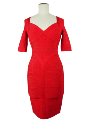 Hervé Léger Red Icon Dress Size Small