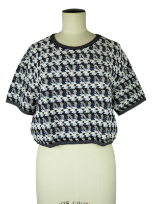 Chanel Navy Cotton Cropped Top Size FR 38