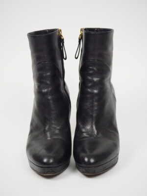 Sergio Rossi Black Leather Boots Size EU 38,5