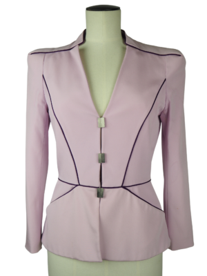 Thierry Mugler Pink Silk Blazer Size FR 36