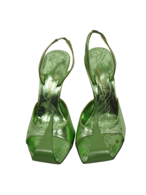 Stephane Kélian Green Leather Heels Size EU 37,5