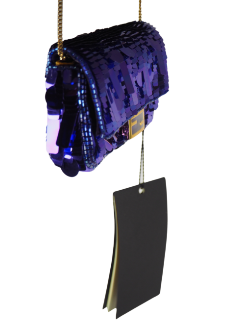 Fendi Purple Sequin Nano Baguette Bag SATC - Image 6