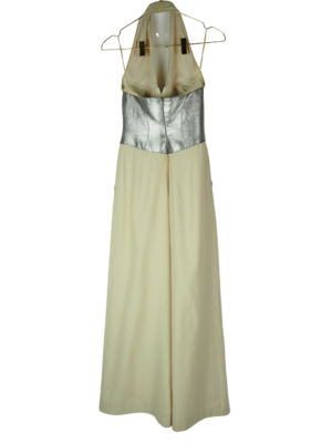 Thierry Mugler Couture Cream Acetate Jumpsuit Size FR 38