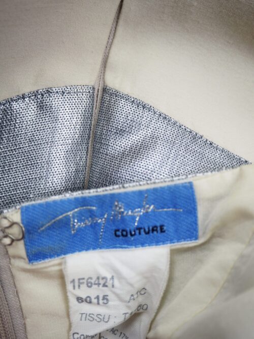 Thierry Mugler Couture Cream Acetate Jumpsuit Size FR 38 - Image 3