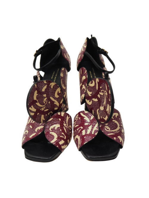 Dries Van Noten Aubergine Leather Sandals Size 40 - Image 3