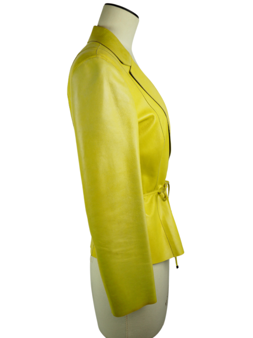 Gucci Green Leather Blazer Size IT 40 - Image 2