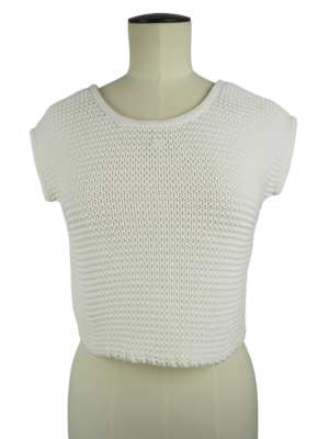 Courrèges White Cotton Cropped Top Size Small