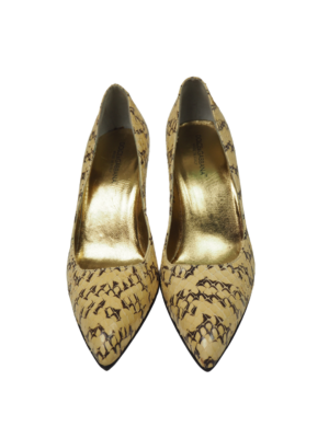 Dolce & Gabbana Creme Python Leather Heels Size 37
