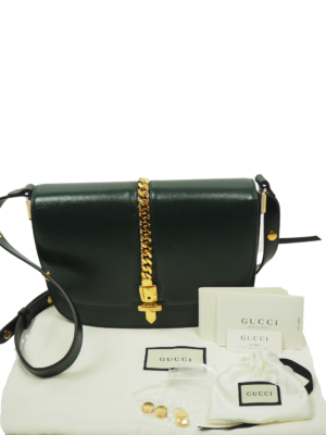 Gucci Green Leather Sylvie 1969 Bag