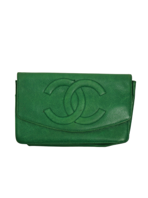 Chanel Green Leather Wallet