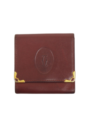 Cartier Burgundy Leather Coin Purse