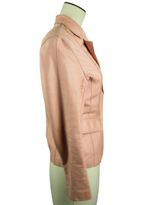 Sylvie Schimmel Pink Leather Jacket Size FR 38