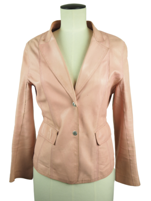 Sylvie Schimmel Pink Leather Jacket Size FR 38