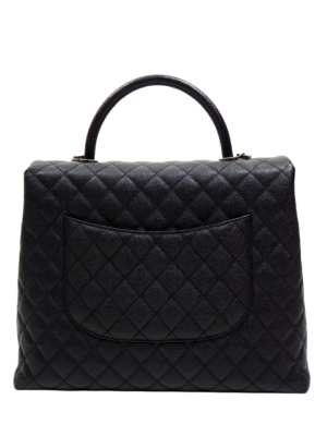 Chanel Black Quilted Caviar Leather Coco Handle Bag