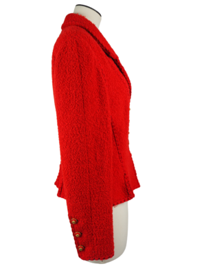 Chanel Red Wool Blazer Size FR 42