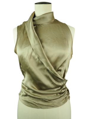 Armani Khaki Silk Top Size IT 42