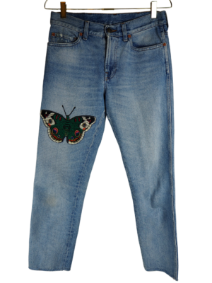 Gucci Embroidered Cotton Jeans Size 23