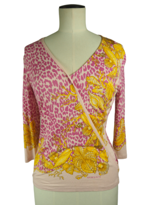 Versace Pink Viscose Long Sleeve Top Size IT 42