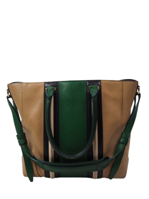 Givenchy Beige/Green Leather Lucrezia Shopper Tote