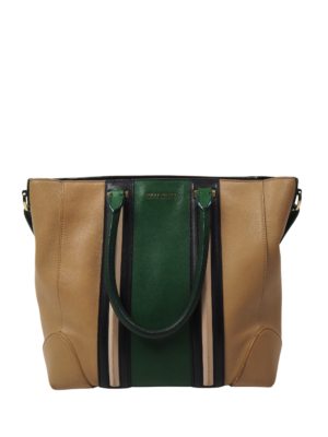 Givenchy Beige/Green Leather Lucrezia Shopper Tote