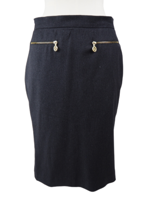 Chanel Grey Wool Skirt Size FR 44