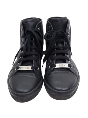 Gucci Black Leather Sneakers Size EU 35