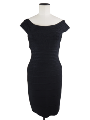 Hervé Léger Black Rayon Dress Size Medium