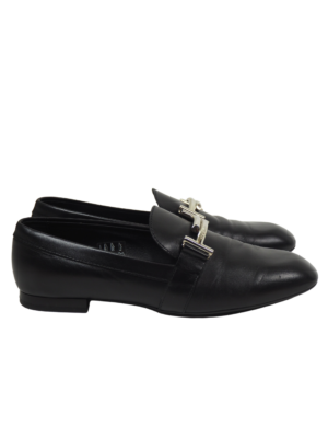 Tods Black Leather Loafers Size EU 38