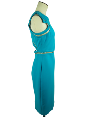 Versace Aqua Blue Silk Dress Size IT 42