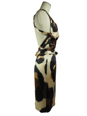Versace Brown Silk Dress Size IT 42