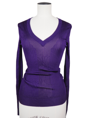Dolce & Gabbana Purple Rayon Long Sleeve Top Size IT 40