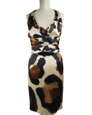 Versace Brown Silk Dress Size IT 42