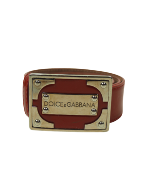 Dolce & Gabbana Red Patent Leather Belt Size 85-34