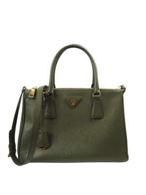 Prada Green Saffiano Leather Galleria Bag