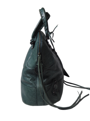 Balenciaga Seafoam Green Leather Bowling Top Handle Bag