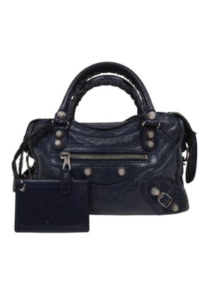 Balenciaga Navy Leather City Bag
