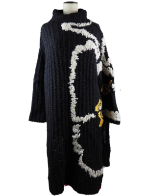 Valentino Black Alpaca Sweater Dress Size Medium