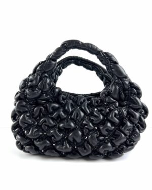 Valentino Garavani black leather spike me small hobo bag