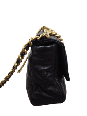 Chanel Black Leather 19 Handbag Size Large
