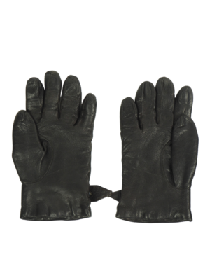 Cavalli Black Leather Gloves Size Medium