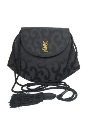 Yves Saint Laurent Black Canvas Arabesque Crossbody Bag