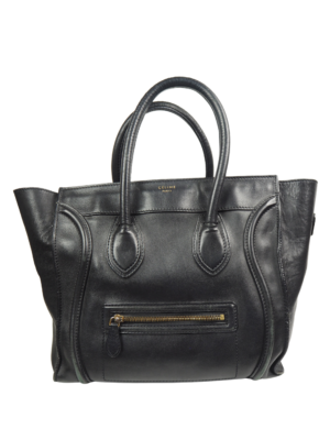 Céline Black Leather Mini Luggage Bag