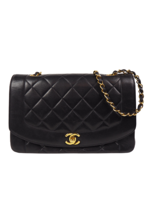 Chanel Black Leather Diana Bag
