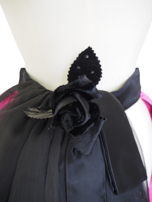 Christian Dior Fuchsia Soiree Skirt Black Tule Size S/M