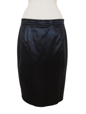 Rena Lange Black Satin Skirt Size 46IT