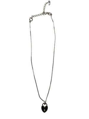 Dior Silver-Toned Heart Lock Pendant Necklace