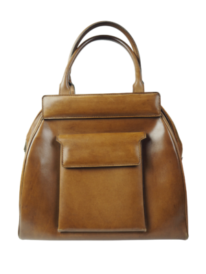 Delvaux Brown Leather Top Handle Bag